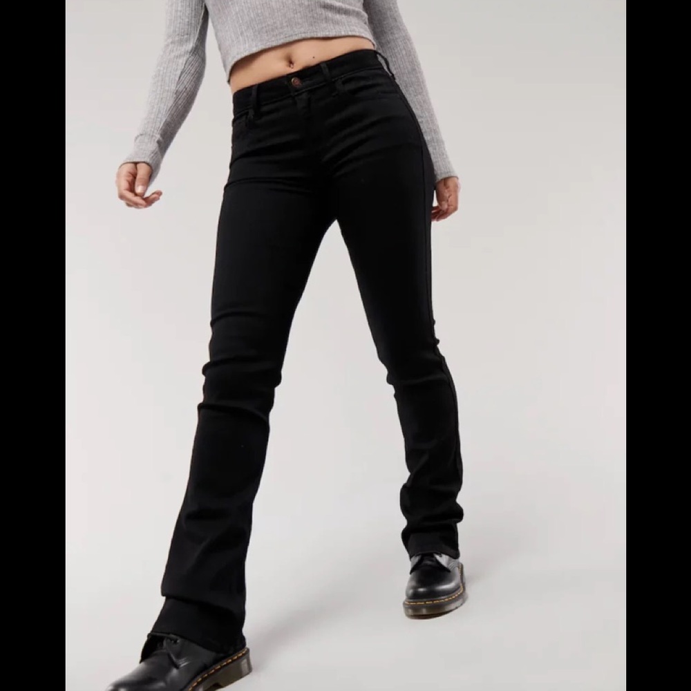 Hollister Mid-Rise Black Boot Jeans